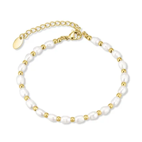 waterproof parel armband in verguld staal - OCEANA