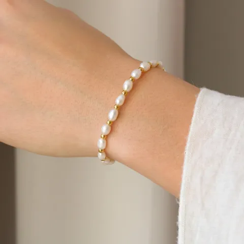 waterproof parel armband in verguld staal - OCEANA