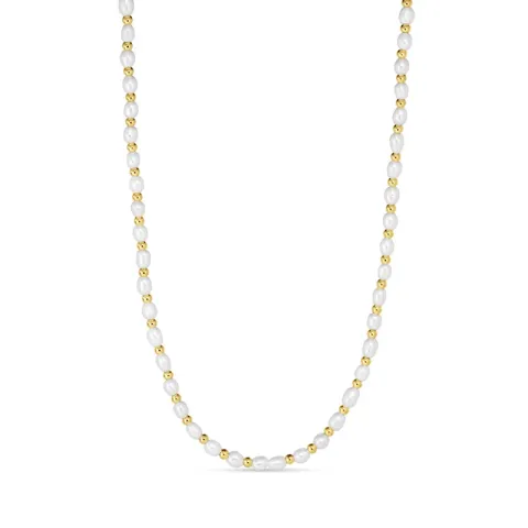 waterproof parel ketting in verguld staal - OCEANA