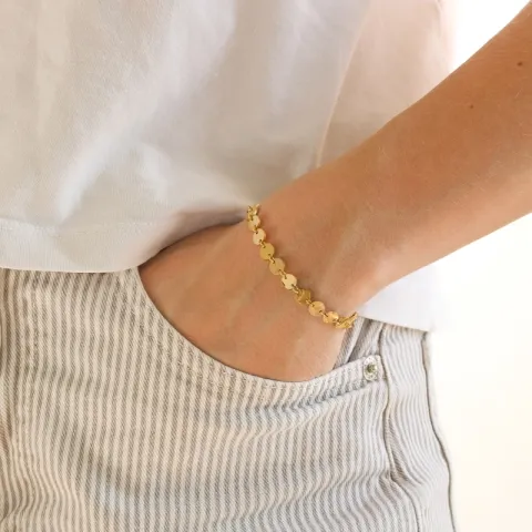 waterproof rond armband in verguld staal - OCEANA