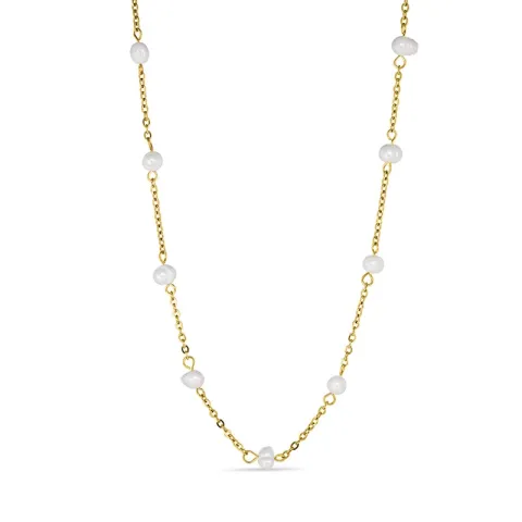 waterproof parel ketting in verguld staal - OCEANA