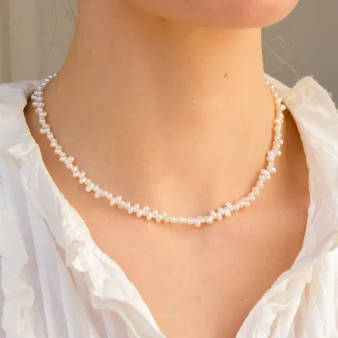 waterproof parel ketting in verguld staal - OCEANA
