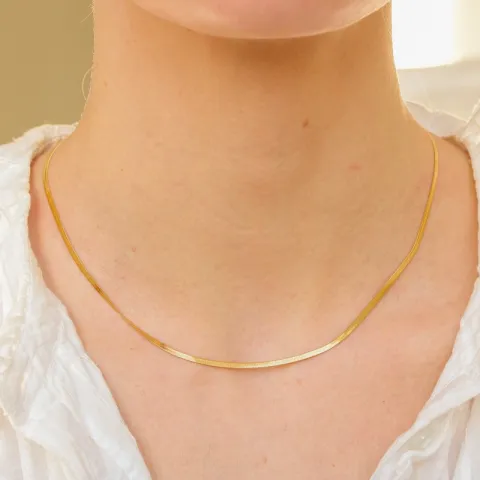 waterproof ketting in verguld staal 39 + 8 cm x 2 mm  - OCEANA