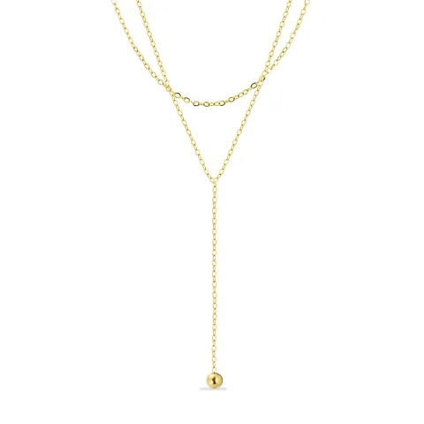 waterproof Y-ketting in verguld staal 38 + 4 cm x   - OCEANA