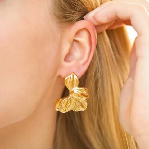 waterproof bloem oorbellen in verguld staal - OCEANA