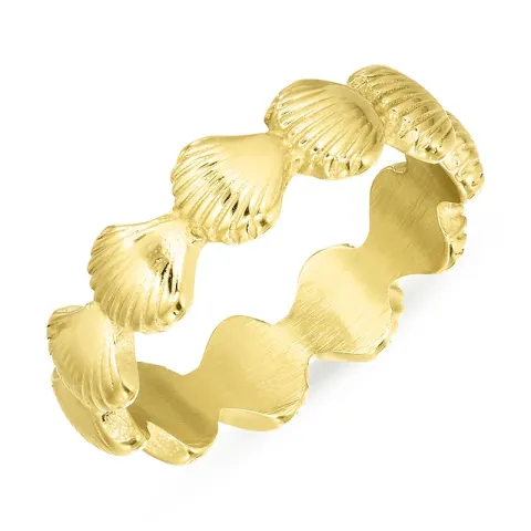 waterproof mossel ring in verguld staal - OCEANA