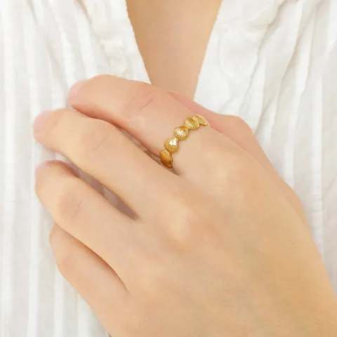 waterproof mossel ring in verguld staal - OCEANA