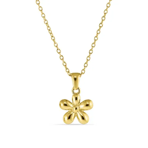 waterproof bloem ketting in verguld staal - OCEANA