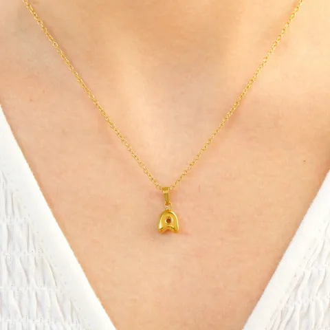 waterproof letter a ketting in verguld staal - OCEANA