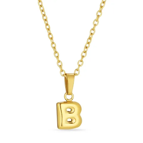 waterproof letter b ketting in verguld staal - OCEANA
