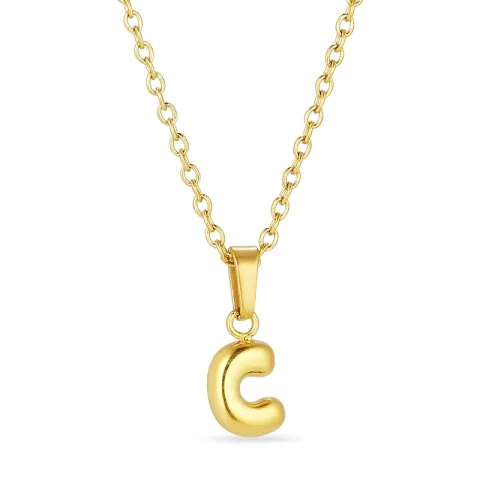 waterproof letter c ketting in verguld staal - OCEANA