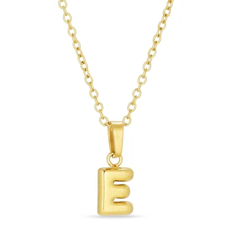 waterproof letter e ketting in verguld staal - OCEANA