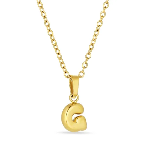 waterproof letter g ketting in verguld staal - OCEANA