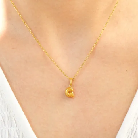 waterproof letter g ketting in verguld staal - OCEANA