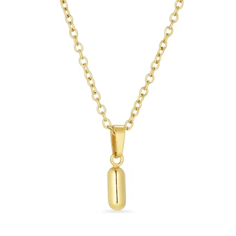 waterproof letter i ketting in verguld staal - OCEANA