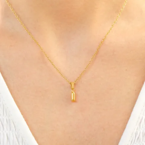 waterproof letter i ketting in verguld staal - OCEANA
