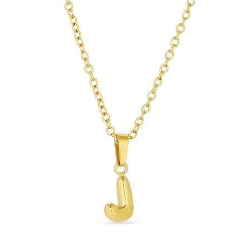 waterproof letter j ketting in verguld staal - OCEANA
