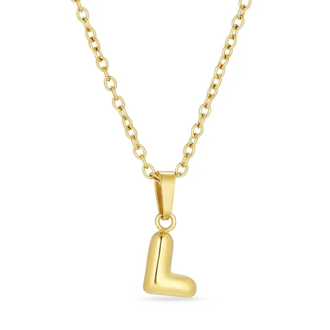 waterproof letter l ketting in verguld staal - OCEANA