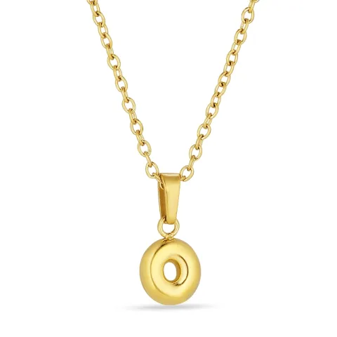 waterproof letter o ketting in verguld staal - OCEANA