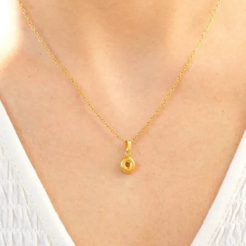 waterproof letter o ketting in verguld staal - OCEANA