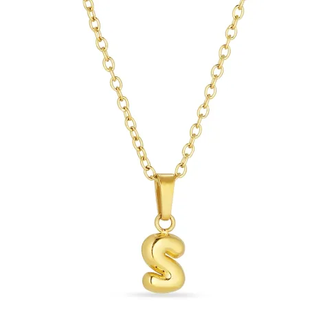 waterproof letter s ketting in verguld staal - OCEANA