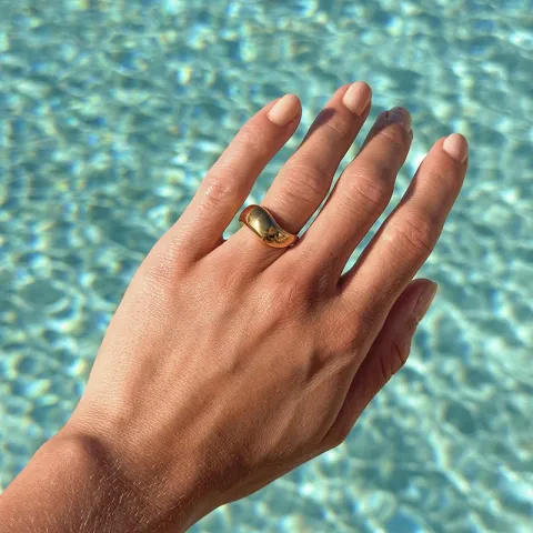 waterproof ring in verguld staal - OCEANA