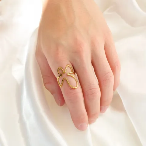waterproof verstelbaar ring in verguld staal - OCEANA