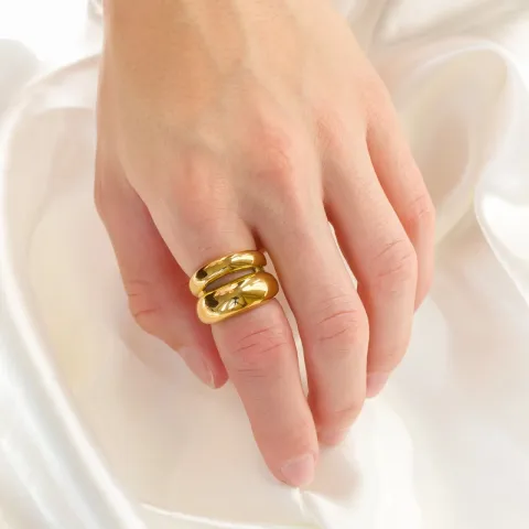 waterproof ring in verguld staal - OCEANA