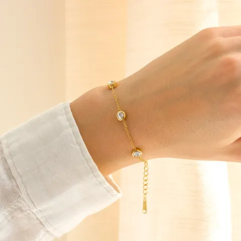 waterproof zirkoon armband in verguld staal - OCEANA
