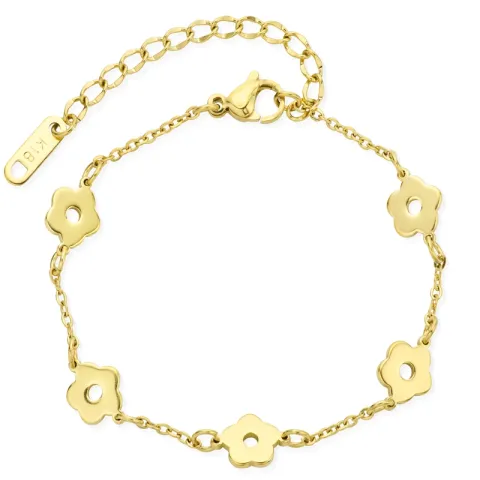 waterproof bloem armband in verguld staal - OCEANA
