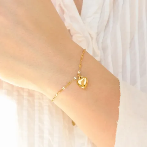 waterproof hart armband in verguld staal - OCEANA