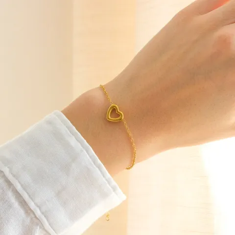 waterproof hart armband in verguld staal - OCEANA