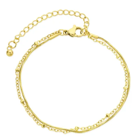 waterproof armband in verguld staal 16 cm + 5 cm x 3,0 mm  - OCEANA