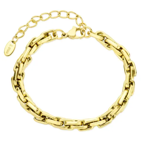 waterproof armband in verguld staal 16 cm + 5 cm x 5,5 mm  - OCEANA