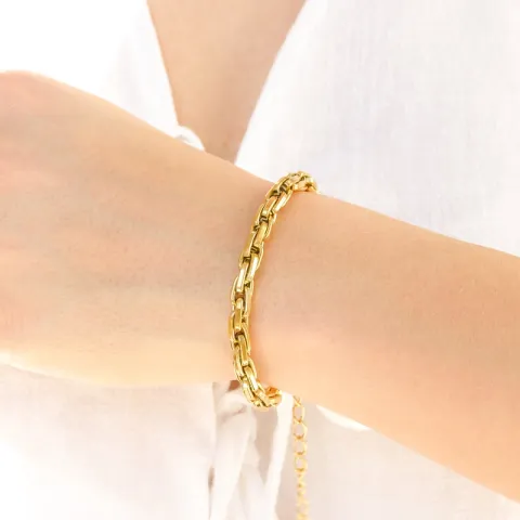 waterproof armband in verguld staal 16 cm + 5 cm x 5,5 mm  - OCEANA