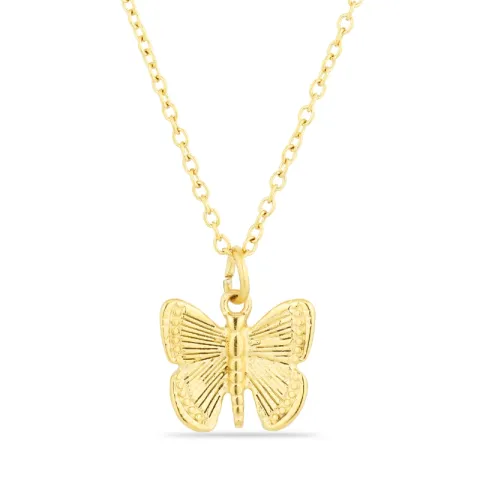 waterproof vlinder ketting in verguld staal - OCEANA