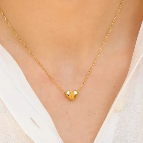 waterproof hart ketting in verguld staal - OCEANA