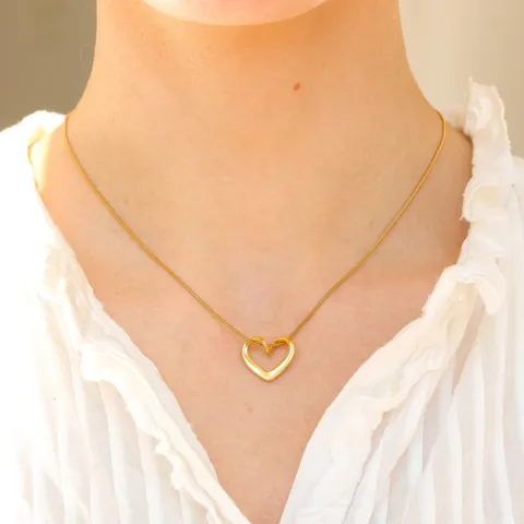 waterproof hart ketting in verguld staal - OCEANA