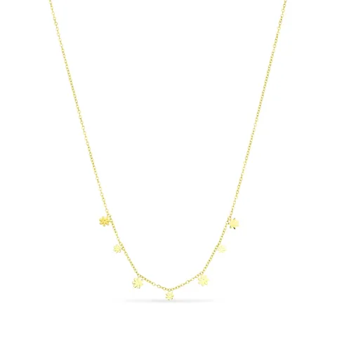 waterproof bloem ketting met hanger in verguld staal - OCEANA