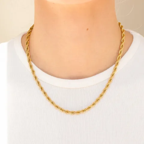 waterproof cordelketting in verguld staal  x 4,5  - OCEANA