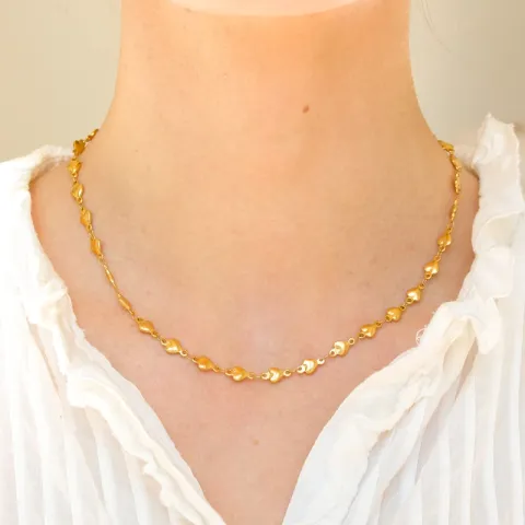 waterproof hart ketting in verguld staal - OCEANA