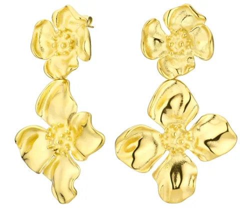waterproof bloem oorbellen in verguld staal - OCEANA