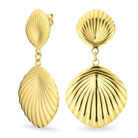 waterproof schelp oorbellen in verguld staal - OCEANA