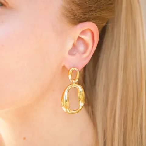 waterproof oorbellen in verguld staal - OCEANA