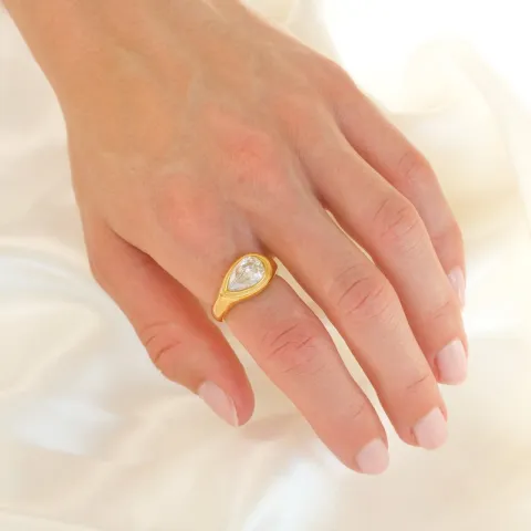 waterproof ring in verguld staal - OCEANA