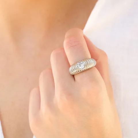 waterproof hart ring in staal - OCEANA