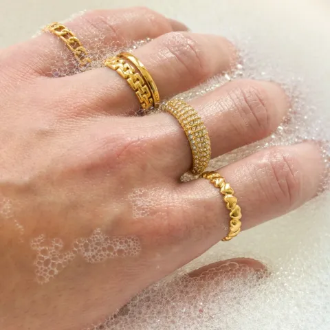 waterproof verstelbaar ring in verguld staal - OCEANA