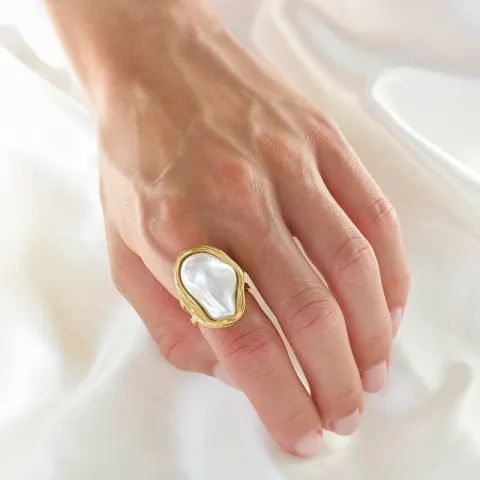 waterproof verstelbaar ring in verguld staal - OCEANA