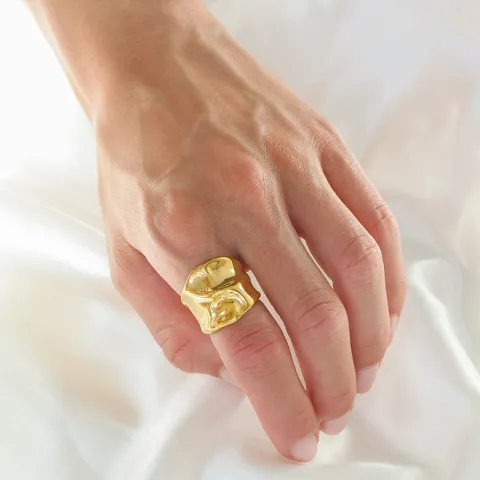 waterproof verstelbaar ring in verguld staal - OCEANA