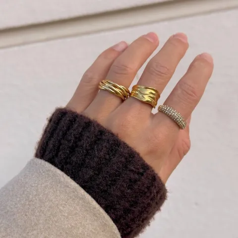 waterproof ring in verguld staal - OCEANA